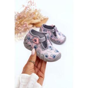 Dievčenské sivo-ružové papuče