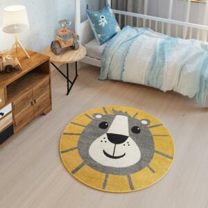 Detský okrúhly koberec s motívom leva