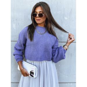 Krátky fialový oversize sveter