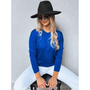 Modrý dámsky sveter s vreckami