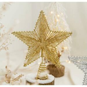 Zlatá hviezda na vianočný stromček